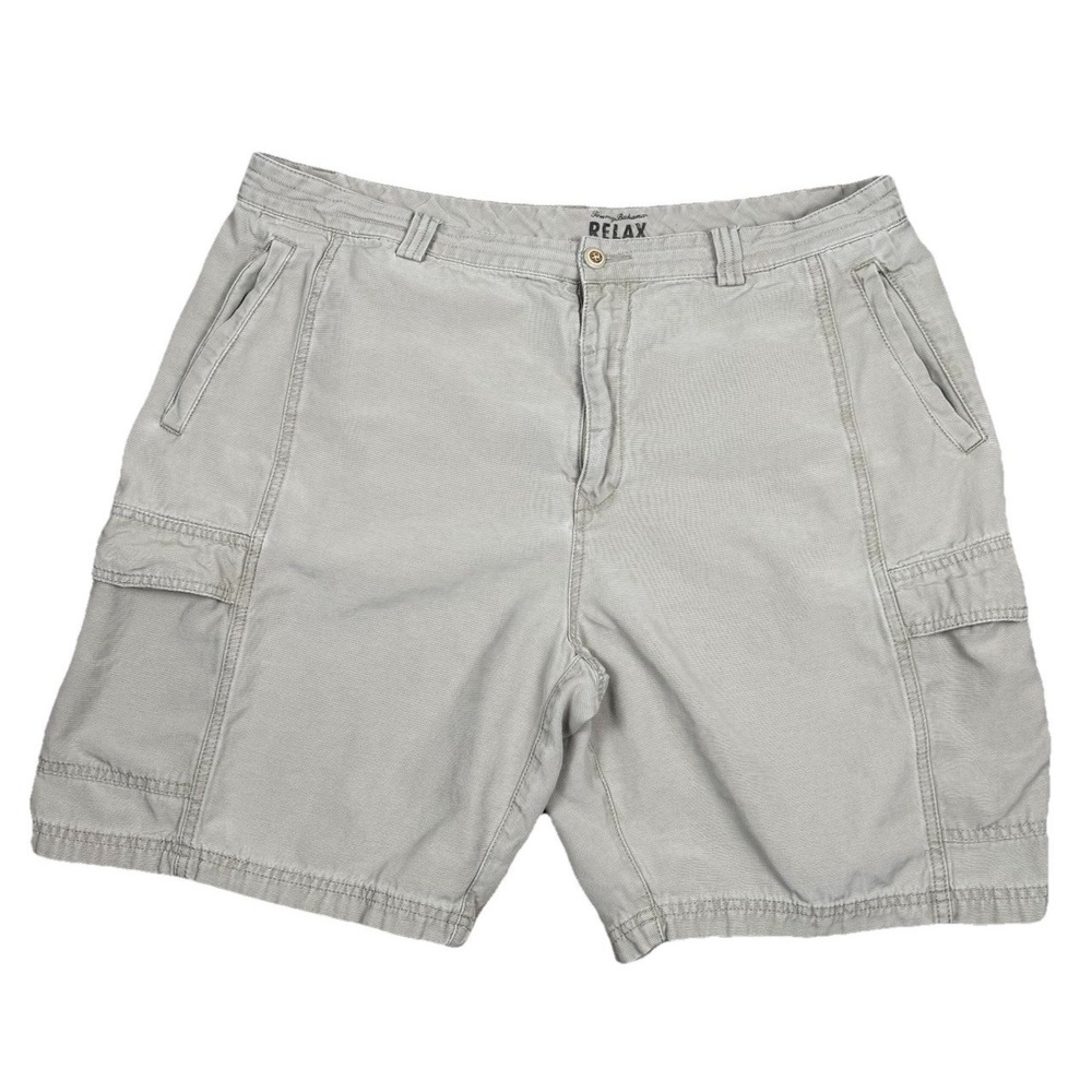 Tommy Bahama Relax Cargo Shorts Mens 40 Beige Tencel Cotton Casual Preppy